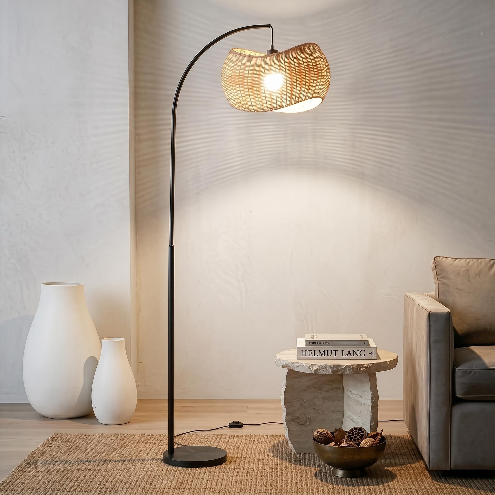 Brightech Wave Arc Floor Lamp - Chic Standing Lamp with Unique